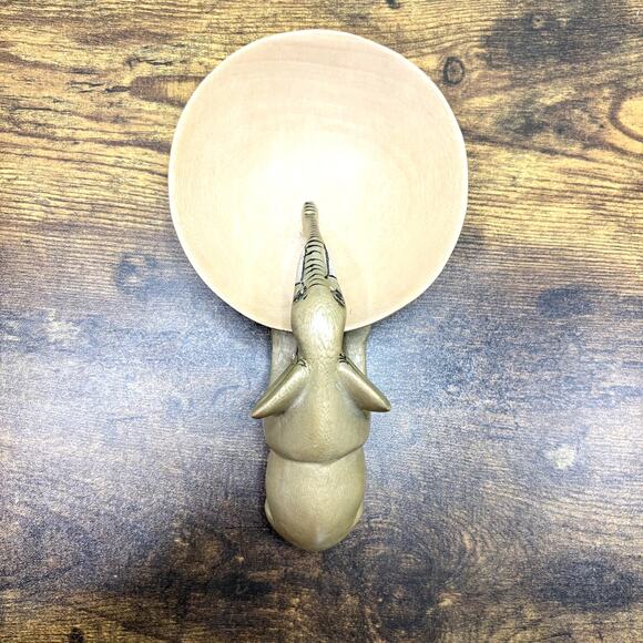 Hand Carved Elephant Drinking Trinket Dish Bowl Jacaranda Wood Sculpture Decor - Picture 11 of 11